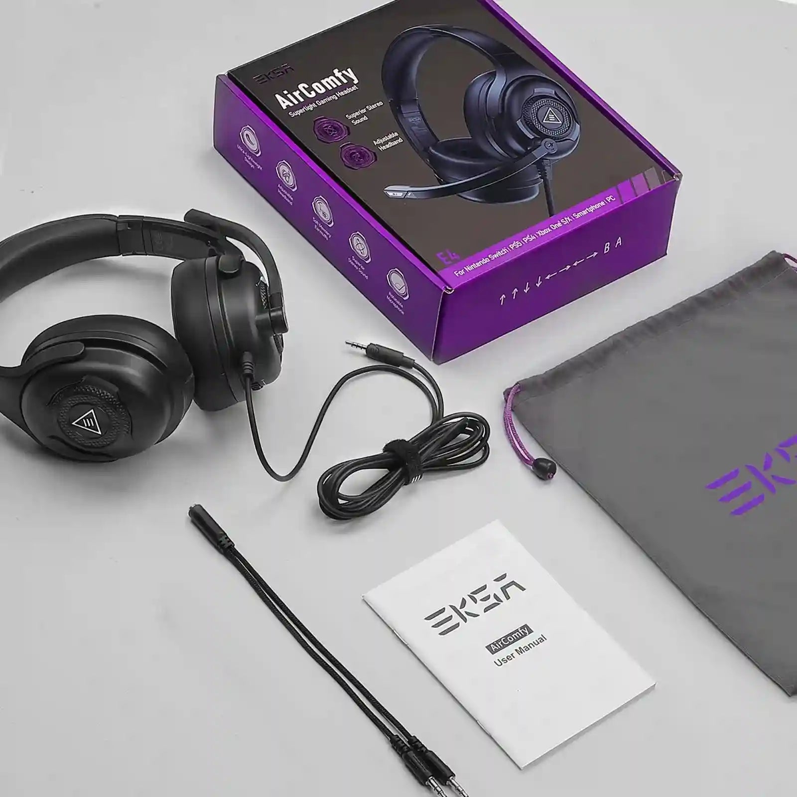 Gaming Headset with Microphone - Over-ear Wired Stereo for PC and PS5 Tidesmit