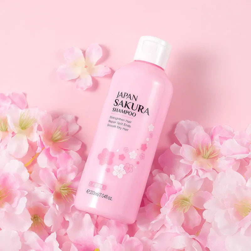 LAIKOU Sakura Shampoo And Hair Conditioner Cherry Blossom Nourishing Repair Dry Hair Smooth Anti Frizz Moisturizing Hair Care