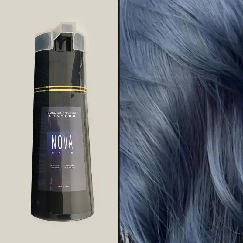Nova 3-in-1 Hair Coloring Shampoo Oil Control Fluffy Refreshing Hair Dye Quick Dizzy Hair Coloring Shampoo Hair Care 7 Colors