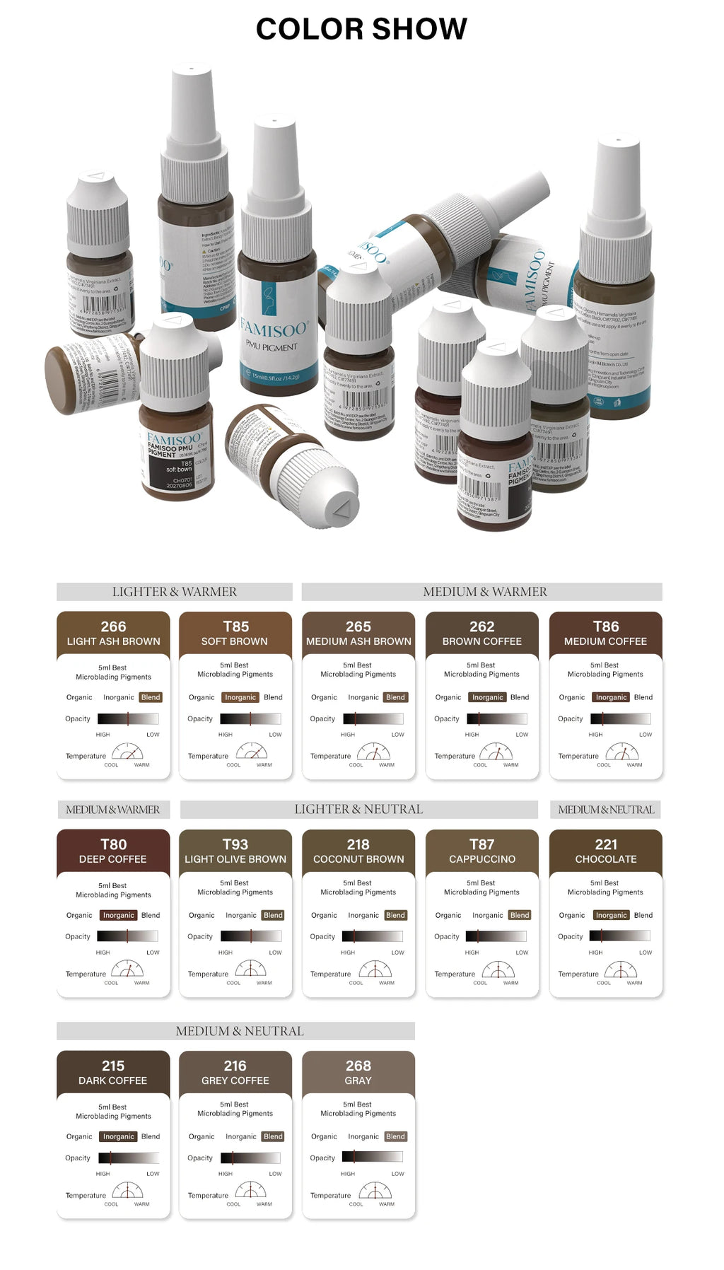 Professional Microblading Eyebrow Tattoo Ink - Long-Lasting 5ml Pigment Permanent Makeup Machines Tidesmit