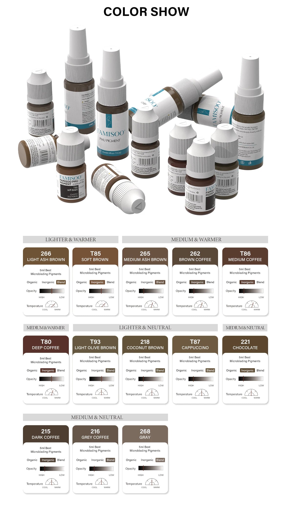 Professional Microblading Eyebrow Tattoo Ink - Long-Lasting 5ml Pigment Permanent Makeup Machines Tidesmit