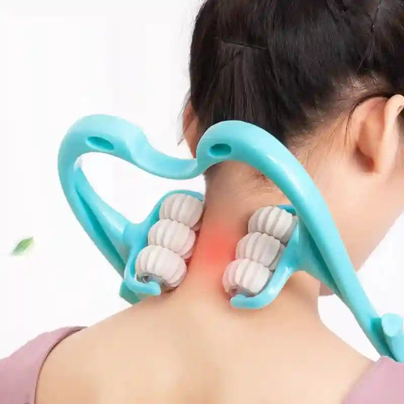 Spinal Massage Tool for Neck Relief – Portable Manual Trigger Point Massager Relaxation Treatment Tidesmit