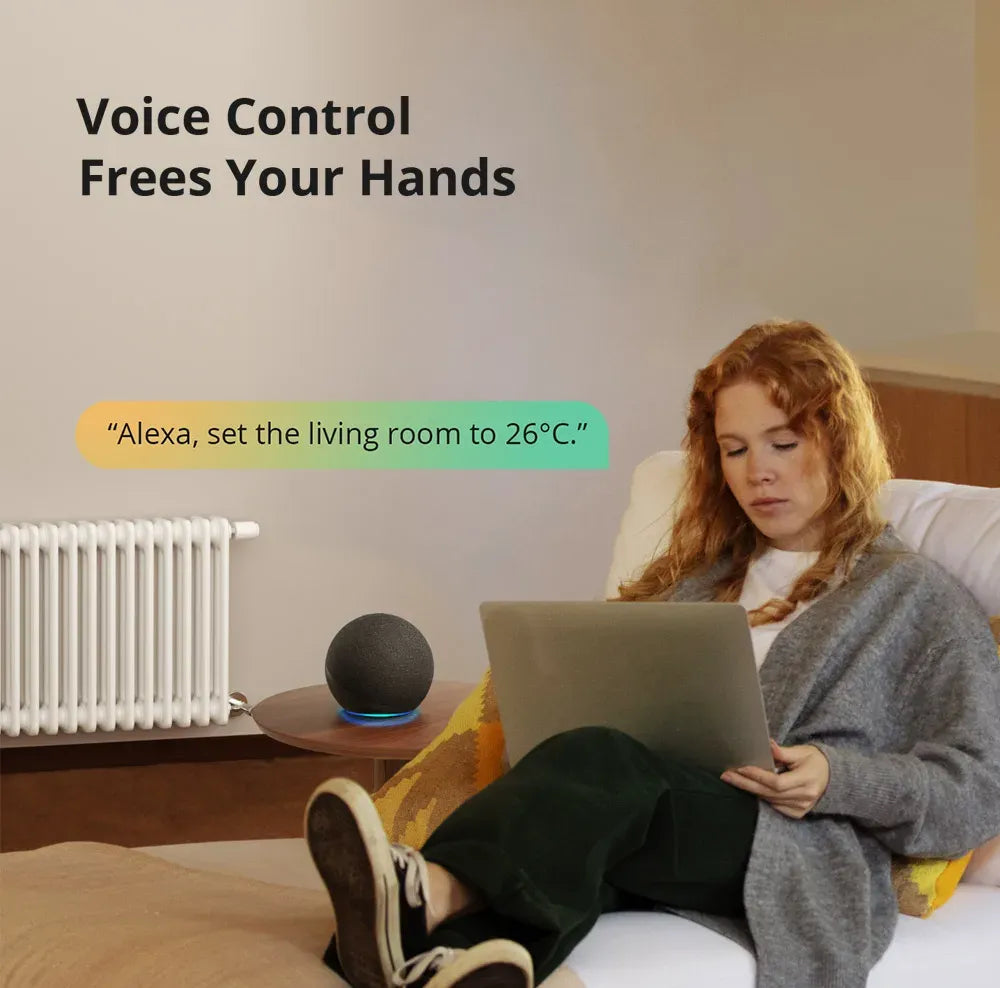 Zigbee thermostatic radiator valve with voice assistant temperature control