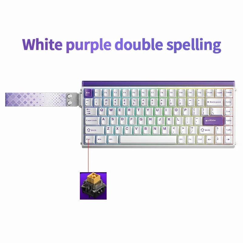 AULA HERO84 HE Magnetic Switch Wired Mechanical Keyboard RGB Music Rhythm 8K Return Rate Keyboard Computer Accessorie for Gamer