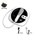 White 1MHz ultrasound physiotherapy device with probe, adapter, and digital interface for joint and muscle pain relief.