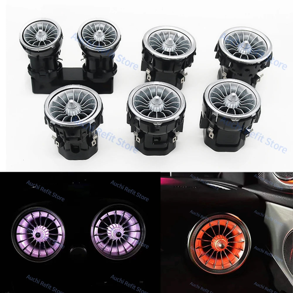 Mercedes-Benz W205 Ambient LED Vents - 64-Color Lighting Kit New Front Rear Vents Tidesmit