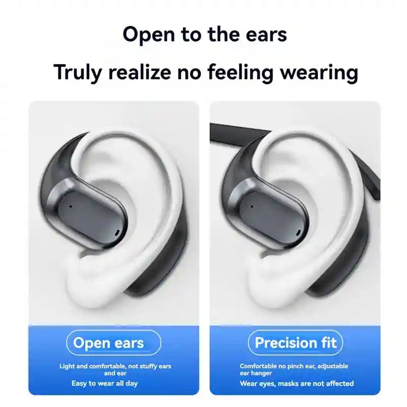 Wireless Clip-On Headphones: Pro Active Noise Cancellation - Black Tidesmit