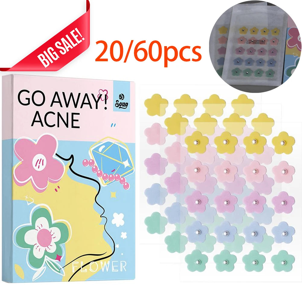 20/60pcs Hydrocolloid Acne Patches Flower Shape Pimple Patch For Face Spot Treatment Stickers For Overnight Makeup