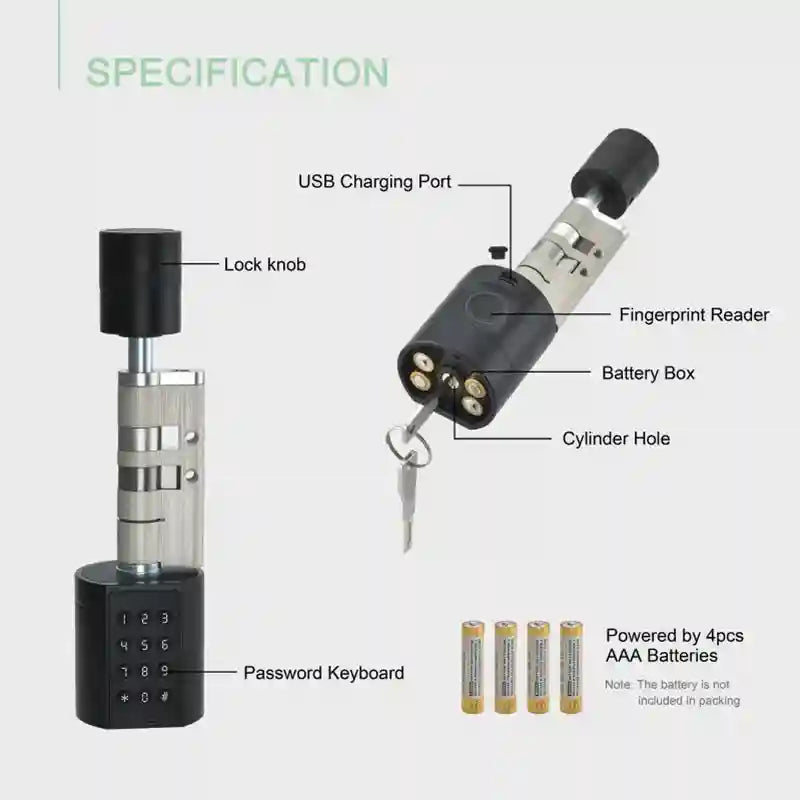 Fingerprint Door Lock: Smart Keyless Entry & App-Controlled Security Tidesmit