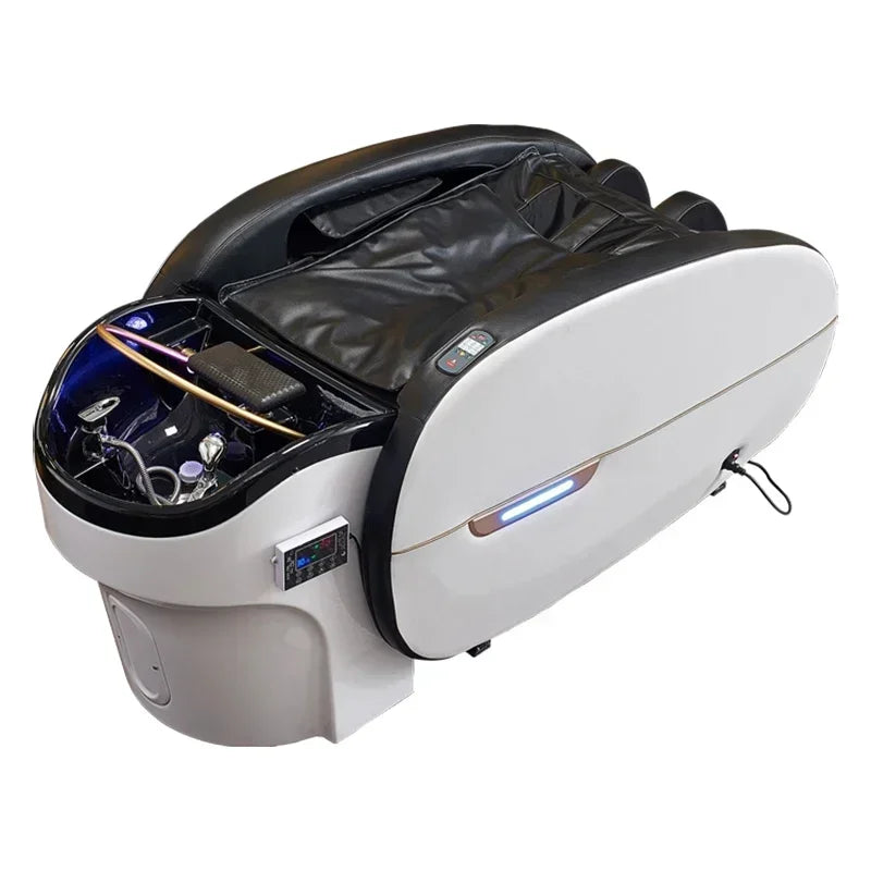 Electric Shampoo Bed – Ergonomic Salon Hair Washing Chair for Professionals Massage Chairs Black and white Tidesmit