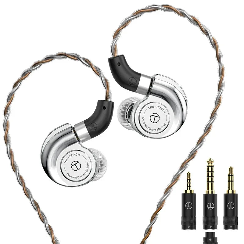 TRN Conch DLC Dynamic In-Ear Monitors with Hi-Res Audio by Tidesmit TRN-Conch NO MIC Tidesmit