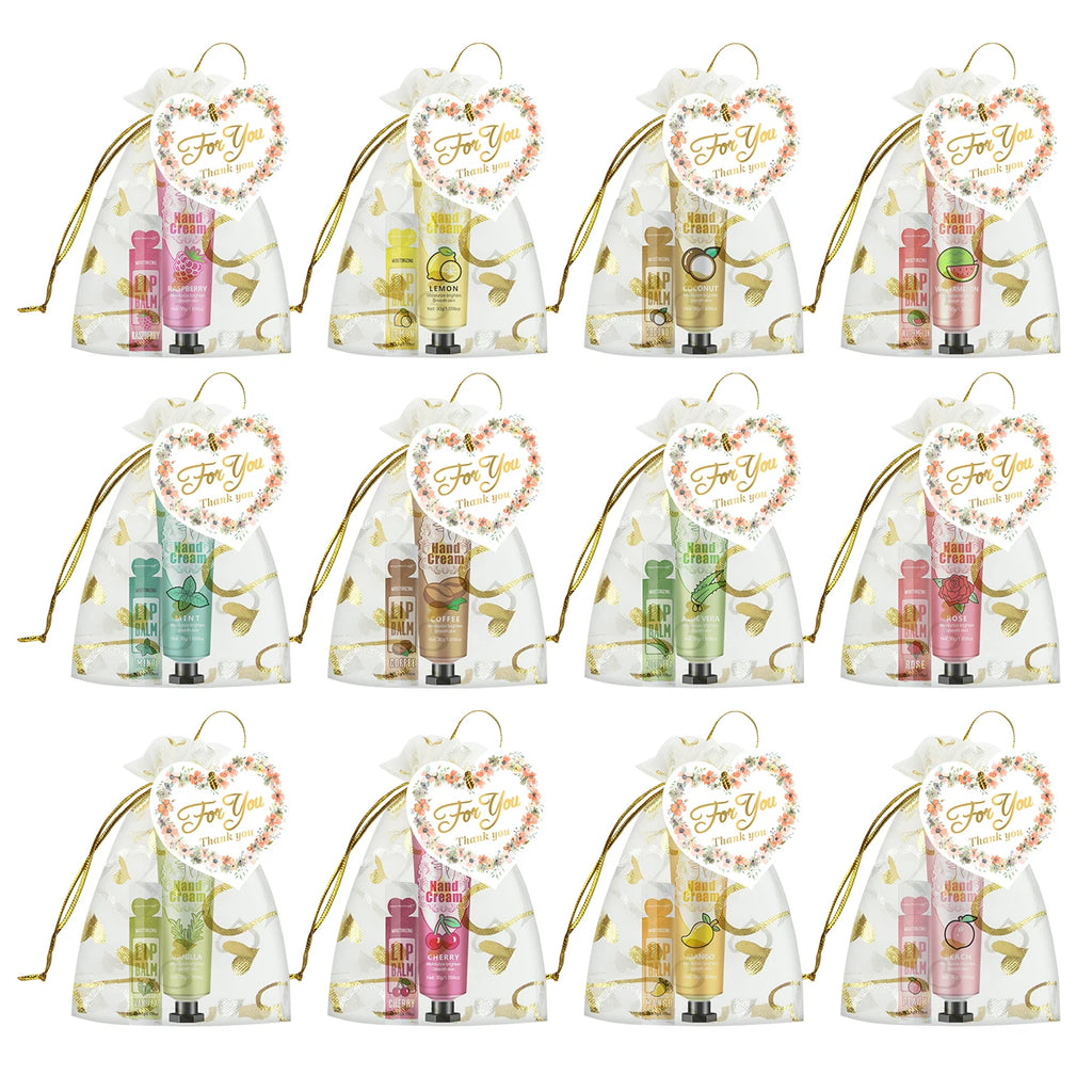 Lip Care & Hand Cream Wedding Gift Set - 30 Pack Moisturizing Treatment Lip Care Tidesmit