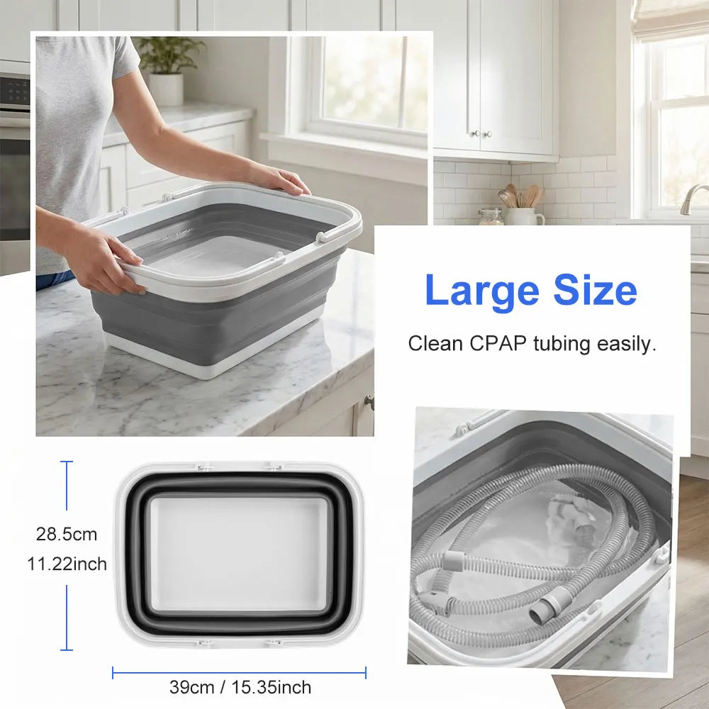 4 Pack CPAP Cleaning Kit for Hose & Mask, with Cpap Hose Dryer, Collapsible Wash Basin & Hose Hanger, Universal Cleaning Brush