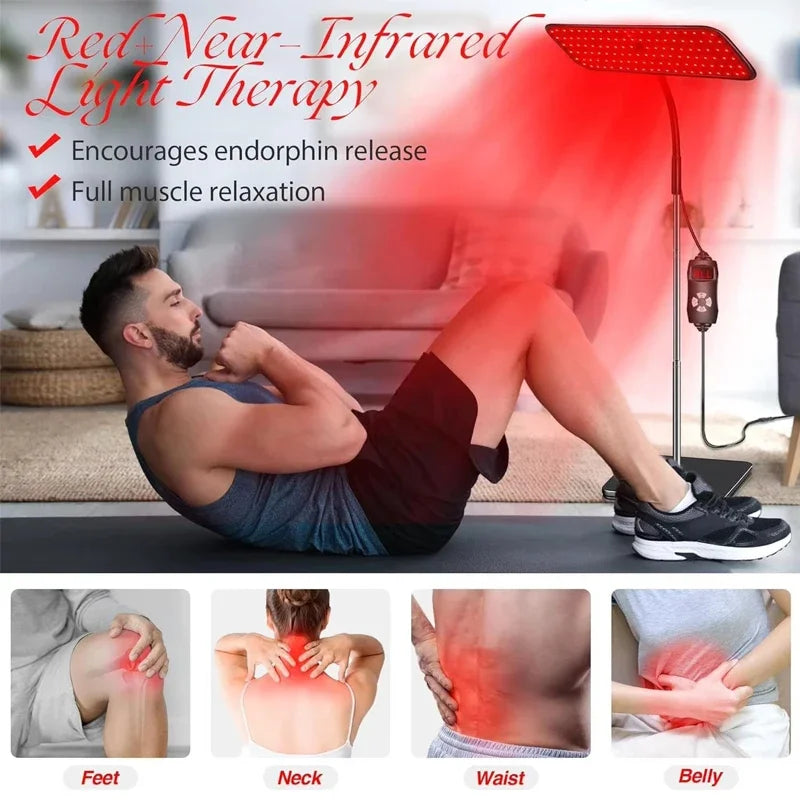 Near Infrared Light Panel 660nm 850nm Red Light Lamp With Timer Face and Body Home Use Relief Pain Device with Adjustable Stand