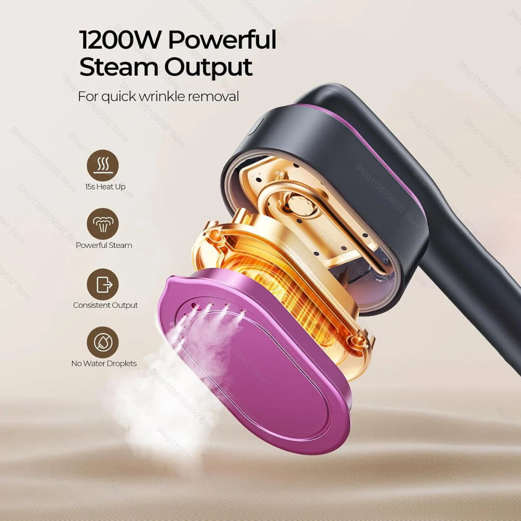 Tidesmit 1200W professional handheld garment steamer showing ergonomic portable design for efficient wrinkle removal