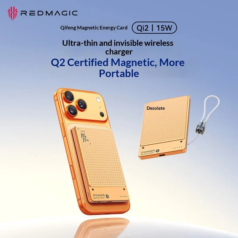 Tidesmit Magnetic Power Bank 5000mAh Qi2 20W Fast Charger - Orange Tidesmit