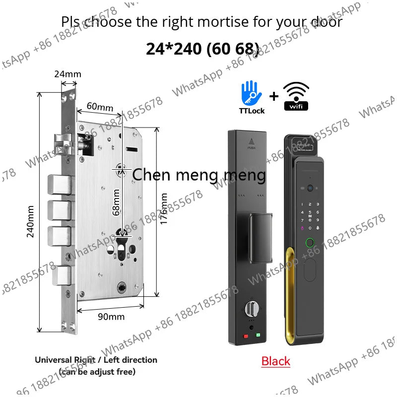 3D Face Recognition Smart Fingerprint Door Lock With  Camera Remote APP Real time intercom For Smart Home