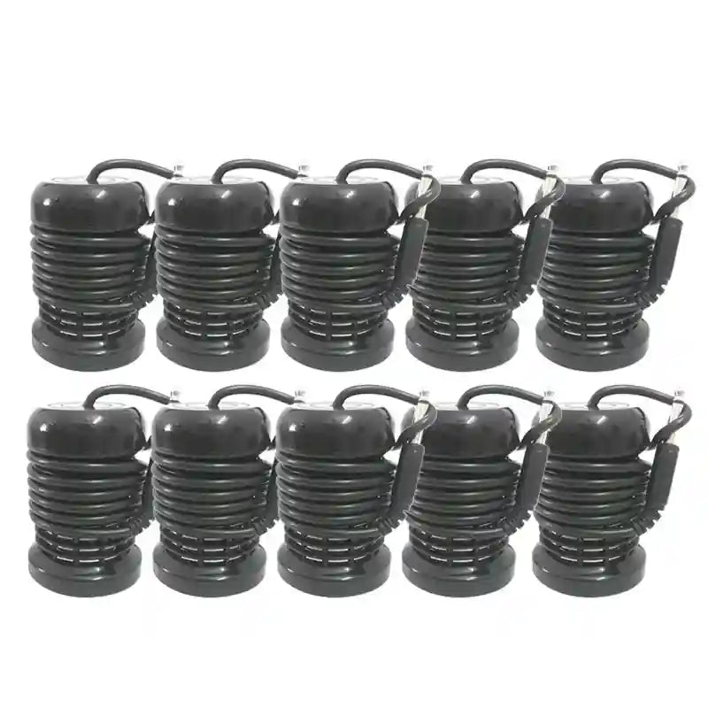 Set of 10 black ionic detox foot bath spa arrays with connection cables for professional or home relaxation therapy.