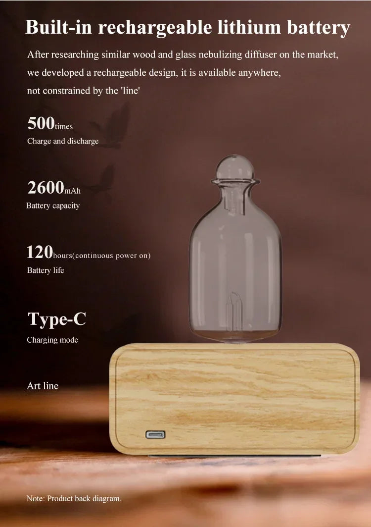 Wood Grain Aroma Diffuser Air Freshener Waterless Essential Oil Diffusers Mini Usb Nebulizer Diffuser  for Home Office Room