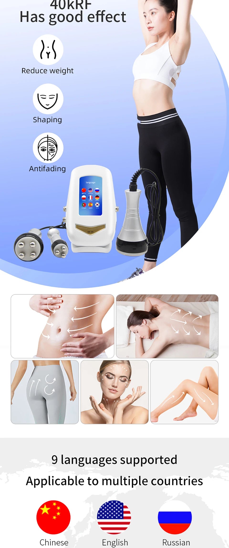 Ultrasonic Cavitation Machine for Body Shaping and Skin Tightening Body Shaping Massage Equipment Tidesmit