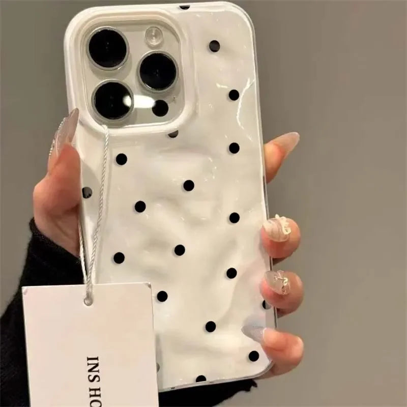 Polka Dot Shockproof Phone Case for iPhone - Slim Military-Grade Protection Y12-T11045 Tidesmit