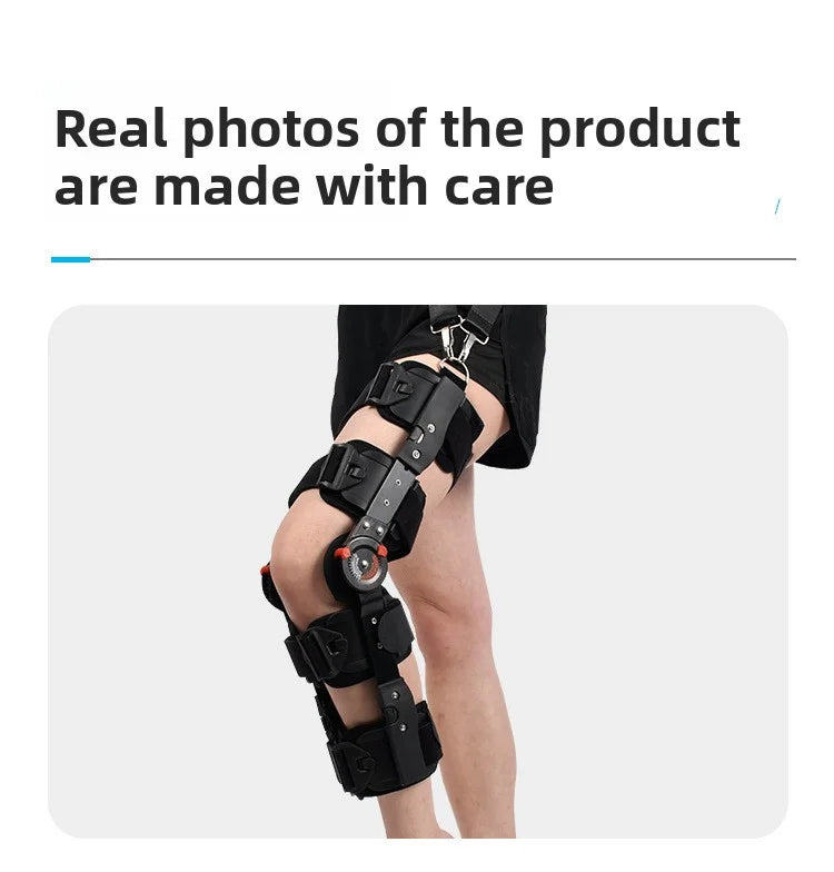 Adjustable Knee Brace Hinged Support Carbon Fiber Stay for Leg Fracture Meniscus Rehabilitation Post Surgery Recovery Breathable