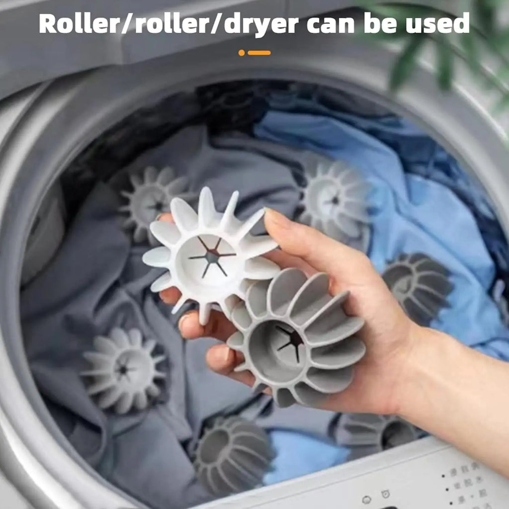Reusable silicone pet hair remover laundry balls for washing machines and dryers. Easily remove cat and dog hair.