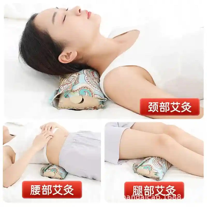 Wooden Moxibustion Neck Pillow for Stress Relief and Wellness Therapy Relaxation Treatment Tidesmit