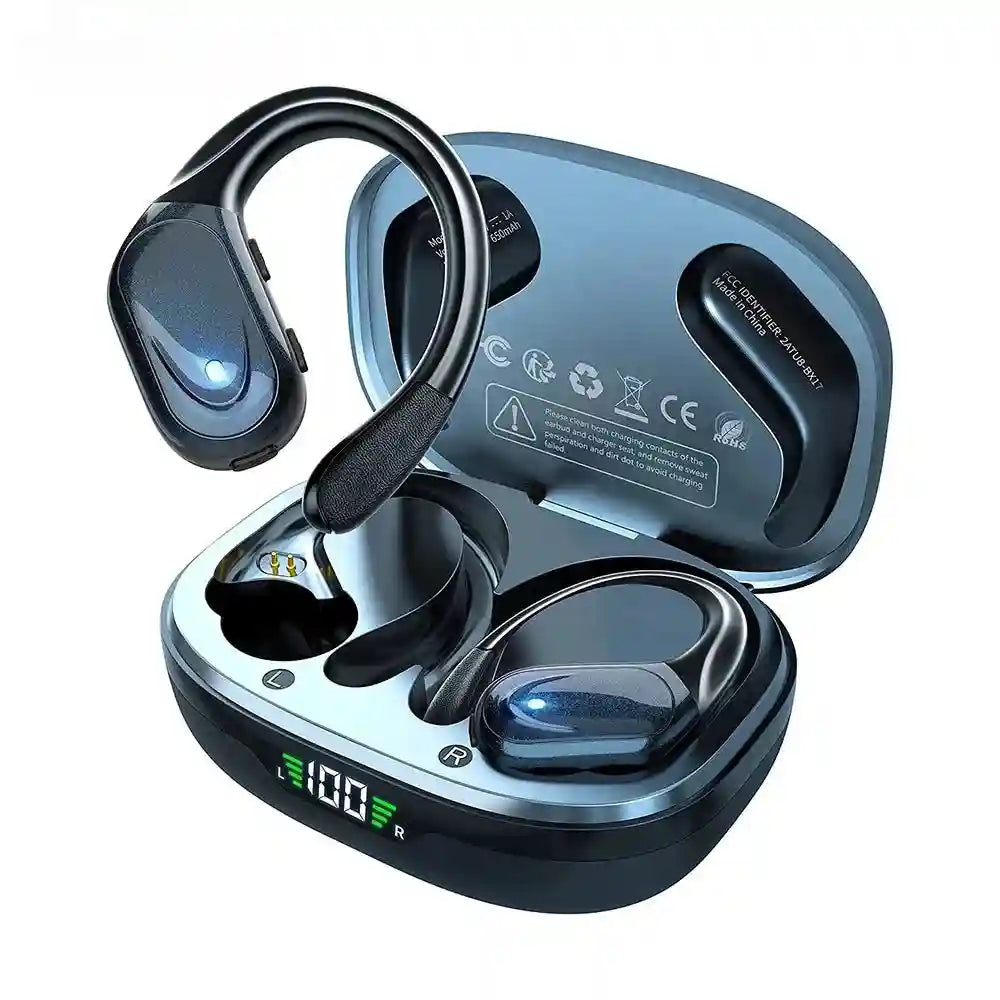 Wireless Sport Earbuds with Active Noise Cancellation - 75H Battery Black Tidesmit