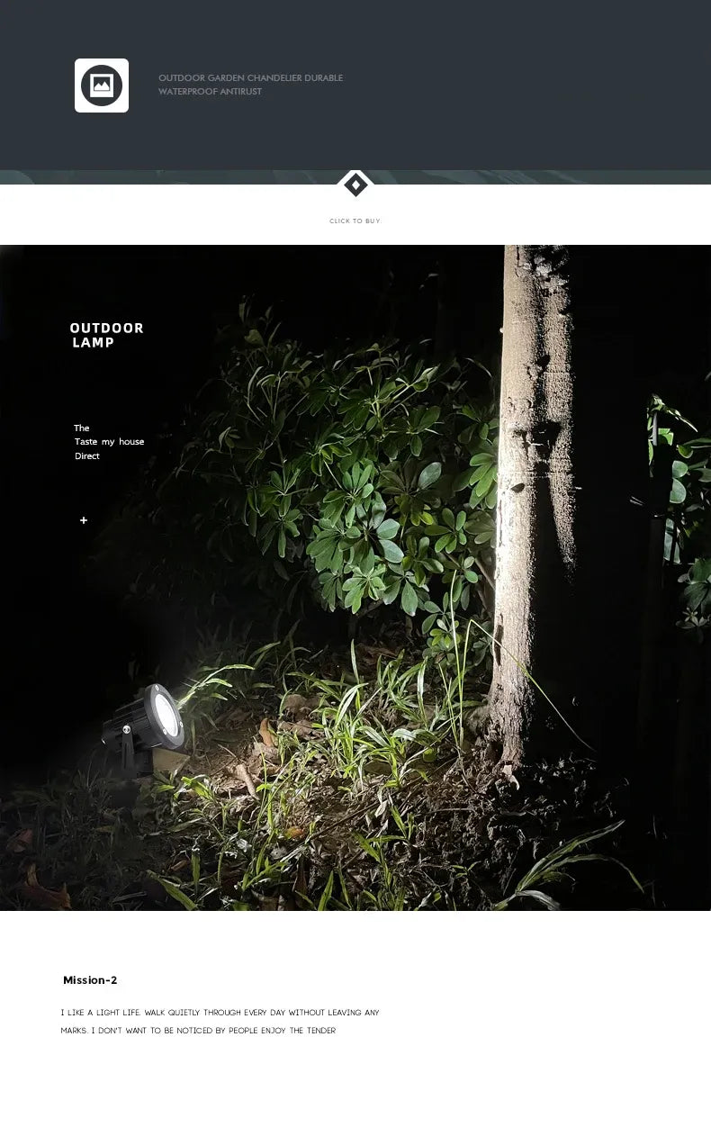 Outdoor LED garden spike lights with warm-white LED heads and black cable coils