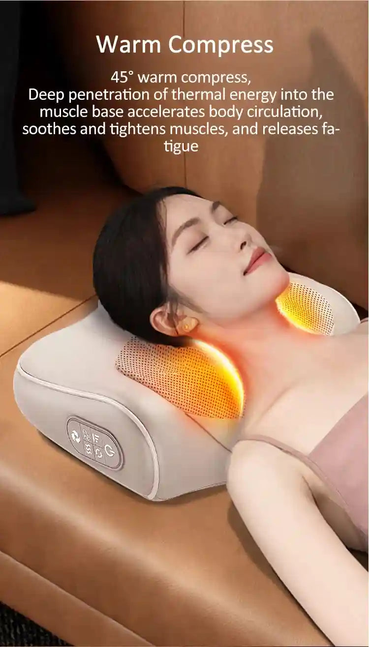 Neck Massage Pillow Shiatsu Back Massager with Heat Therapy Massage Roller Tidesmit