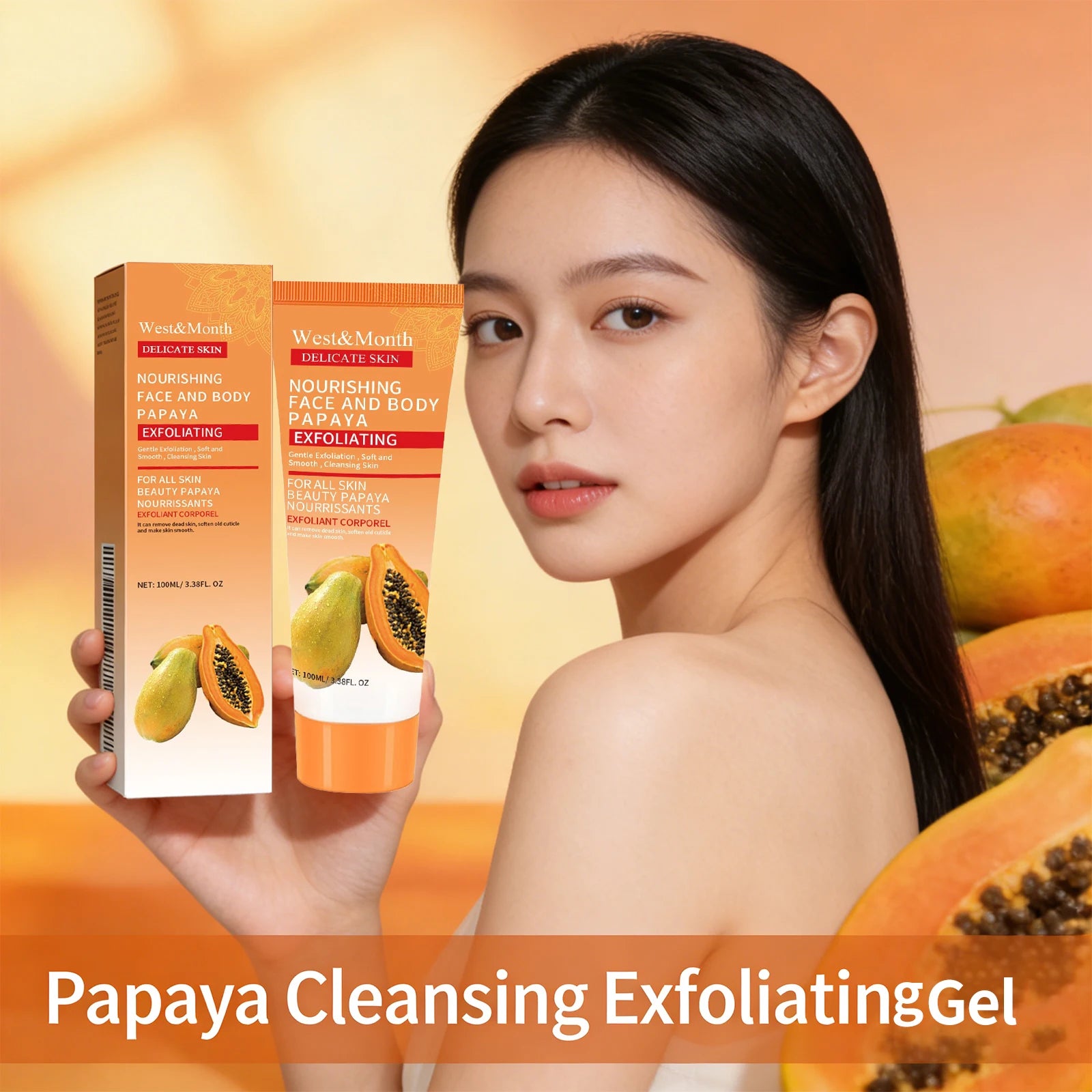 Papaya Exfoliating Gel | Professional Face & Body Brightening Scrub 100ml Scrubs Treatments Tidesmit