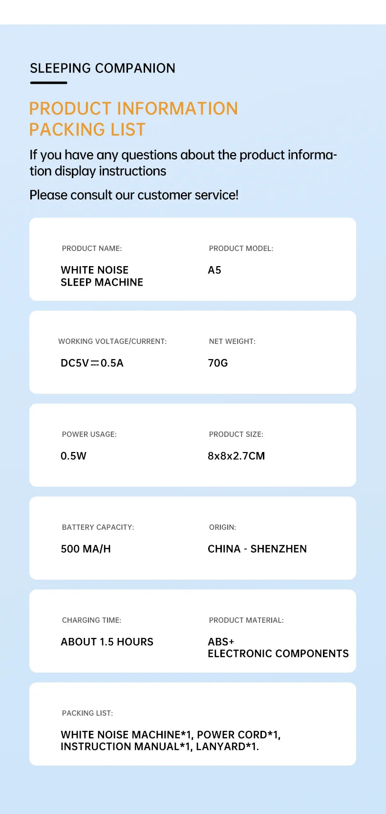 Baby White Noise Machine Rechargeable Timed Shutdown Sleep Machine Baby Sleep Sound Player Night Light Timer Noise Player