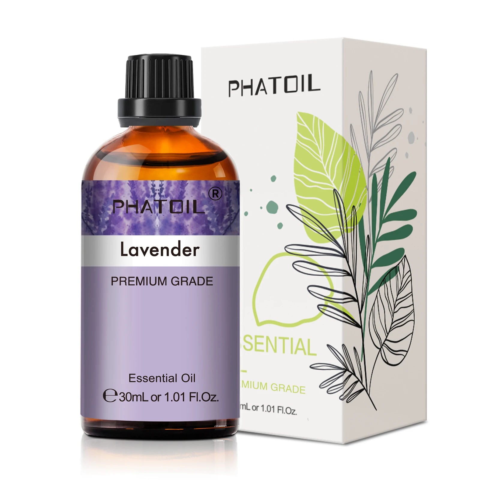 PHATOIL 1PCS Aromatherapy Essential Oil 30ml Lemon Eucalyptus Lavender Bergamot Jasmine Juniper Rose Vanilla Aroma Essential Oil