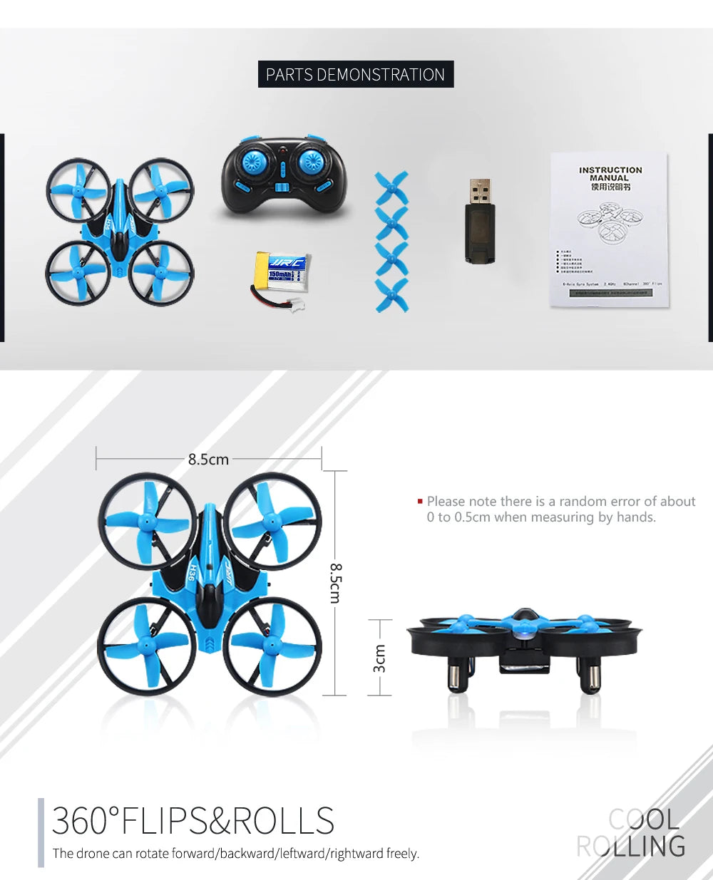 Mini RC Drone for Kids with Headless Mode and 360 Flips - Tidesmit Tidesmit