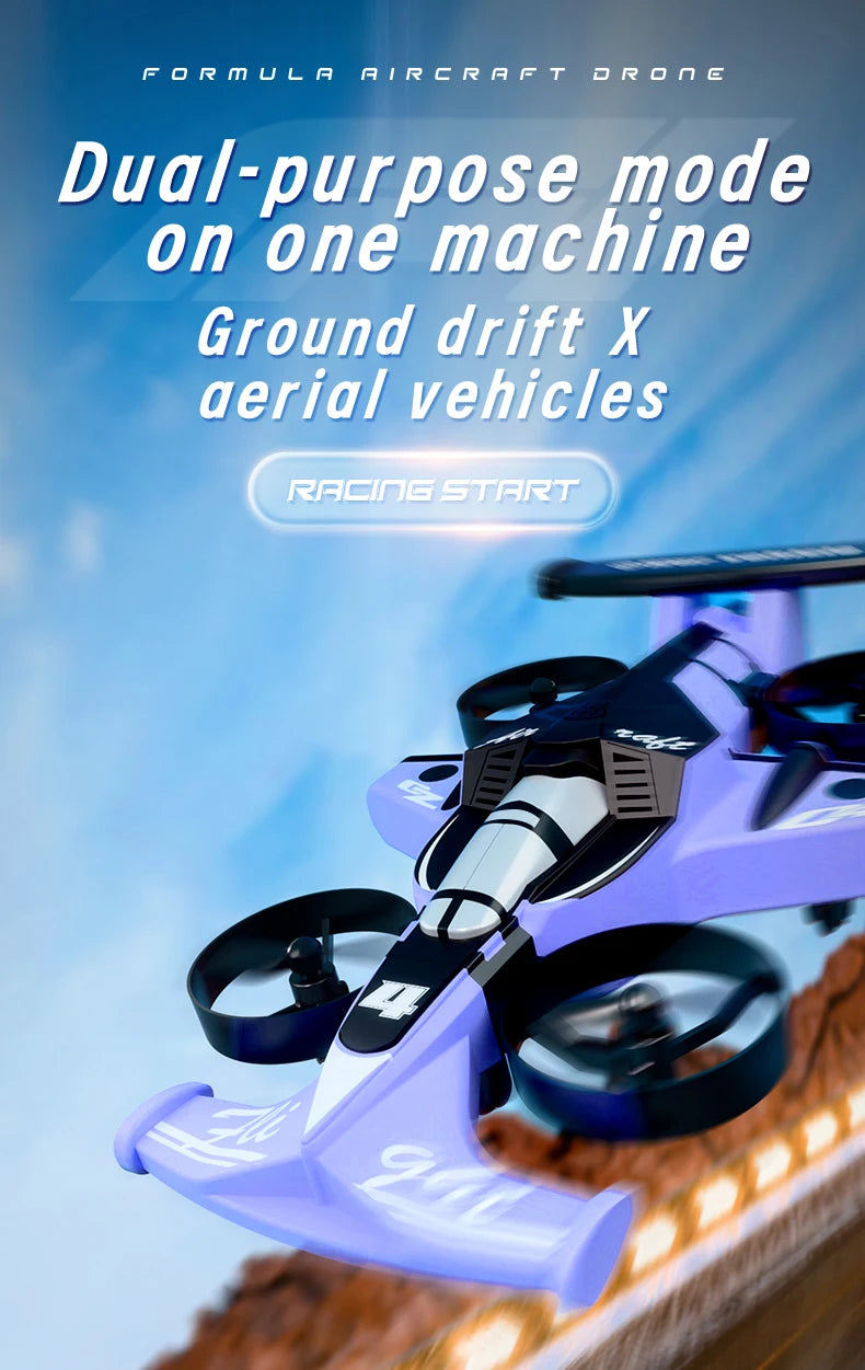 2-in-1 Land-Air RC Drone Car - Red Stunt Vehicle | Tidesmit Tidesmit