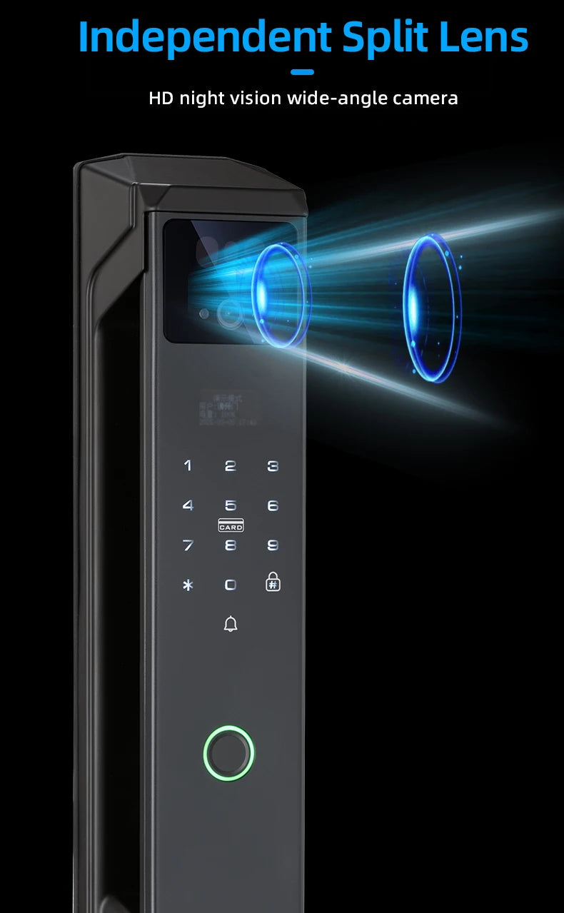 RAYKUBE 21-language Voice Camera Palm Vein Smart Fingerprint Lock Face Recognition Digital Lock With Video Call P85