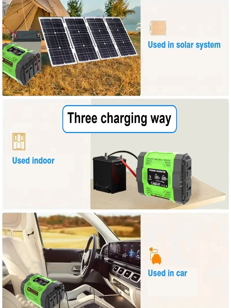 8000W Solar System Kit 12V to AC 220V/110V Inverter +600W Solar Panel +100A Controller, Suitable for Charging RVs, Cars, Laptops