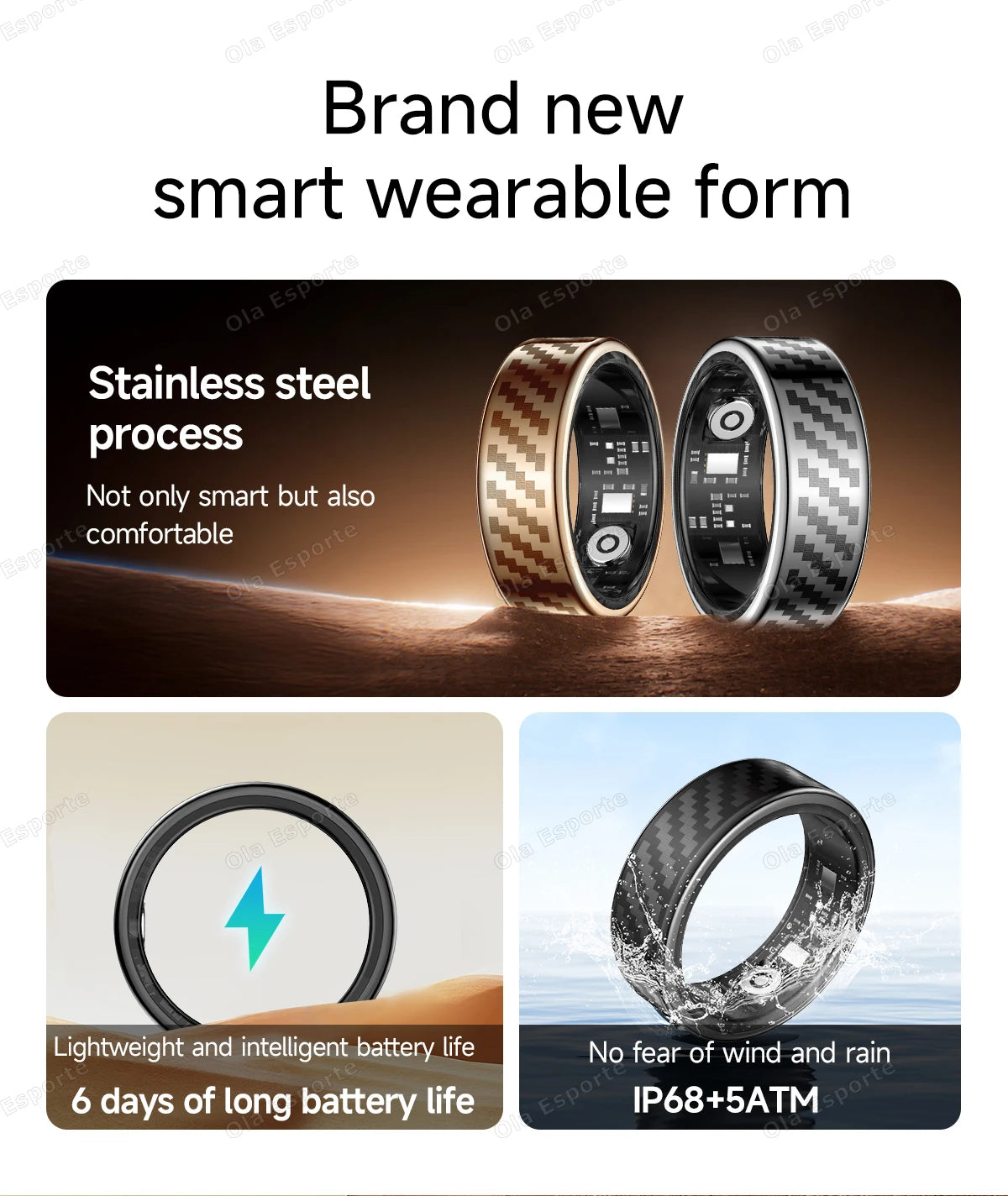 Newest Smart Ring Call Message Notification Hand Gestures Control Health Monitoring IP68 5ATM Waterproof Ring Men Women 2025 New