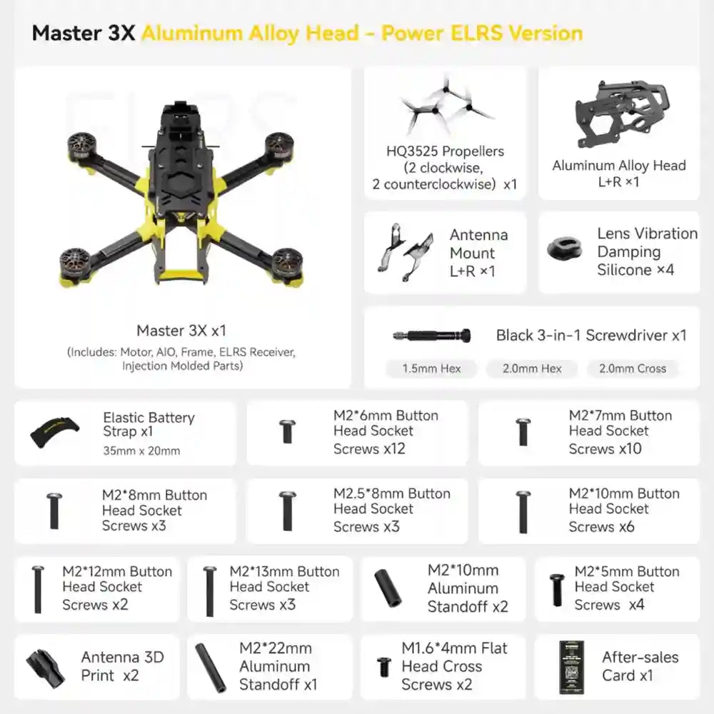 SpeedyBee Master 3X FPV Drone O4 Pro Digital Freestyle Quad ELRS Aluminum Head Tidesmit