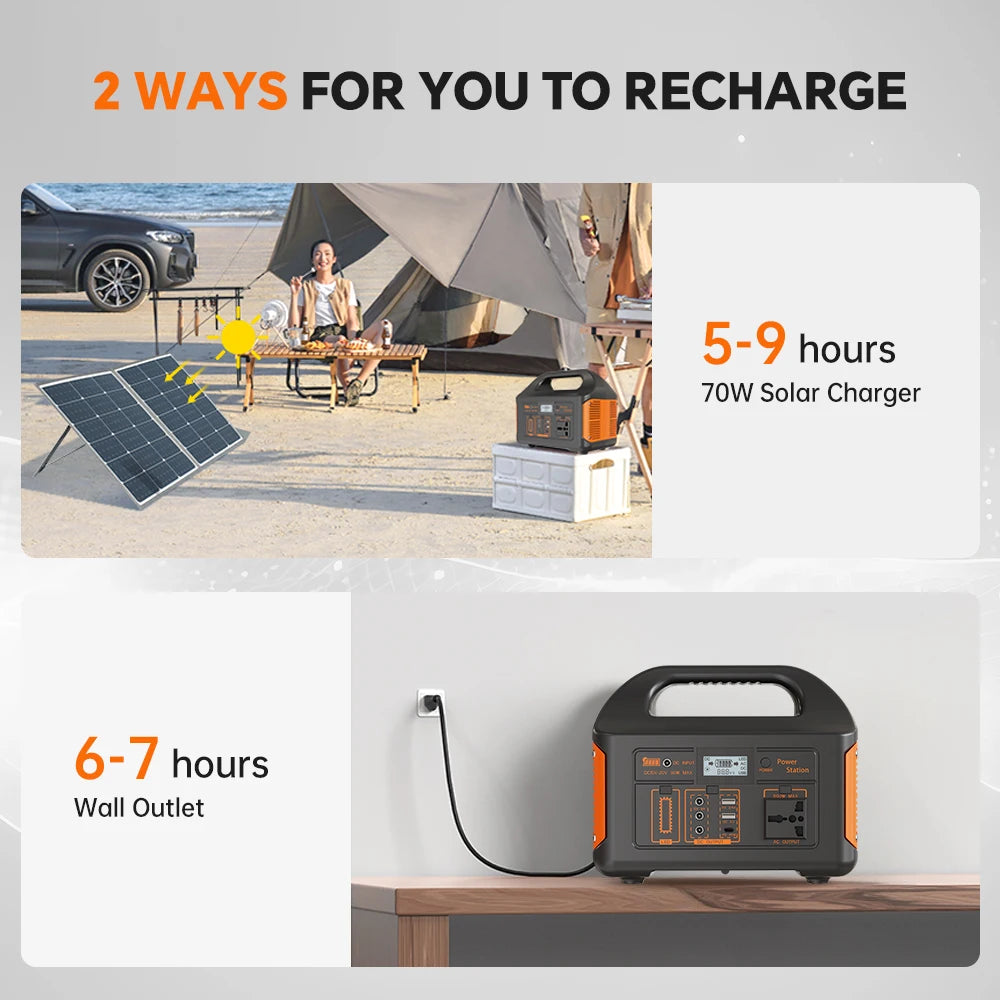 Gaiaray 500W 460Wh Portable Power Station LiFePO4 Battery UPS Backup Power Solar Generator Emergency Power Plant for Camping RV