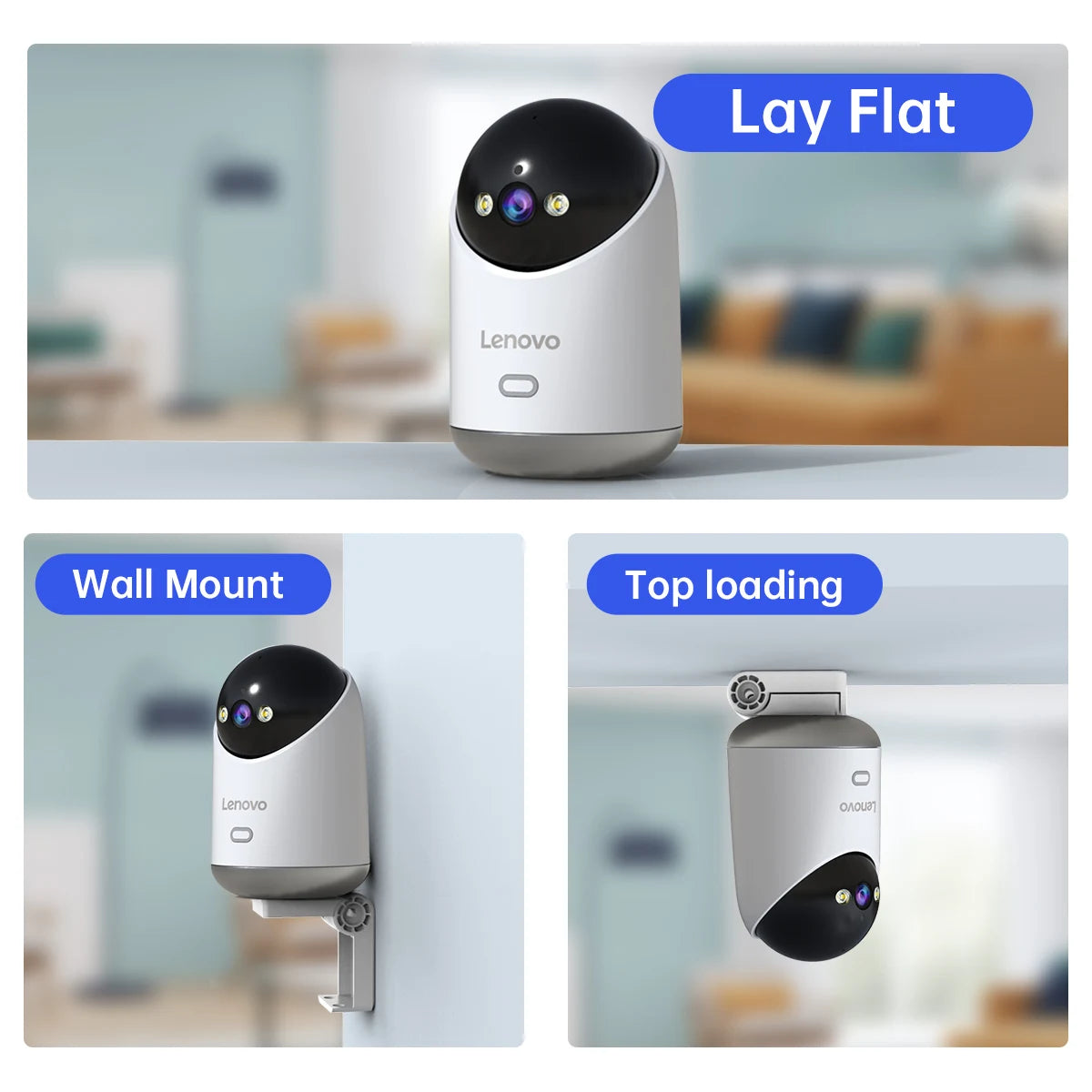Lenovo 3MP HD WiFi Camera Smart Home Indoor IP Surveillance Camera Auto Tracking Security CCTV Surveillance Smart Baby Monitor