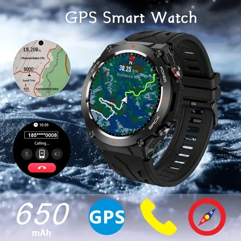 SENBONO New GPS Smart Watch 1.45” HD  Display Built-in GPS Bluetooth Phone Call 1ATM Waterpro Military Sports Smartwatch for Men