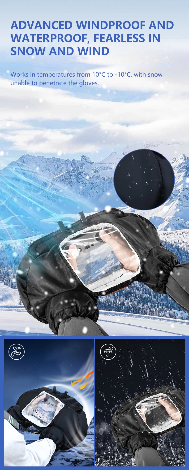 Drone Flight Gloves for Cold Weather Operation - Thermal Control Tidesmit