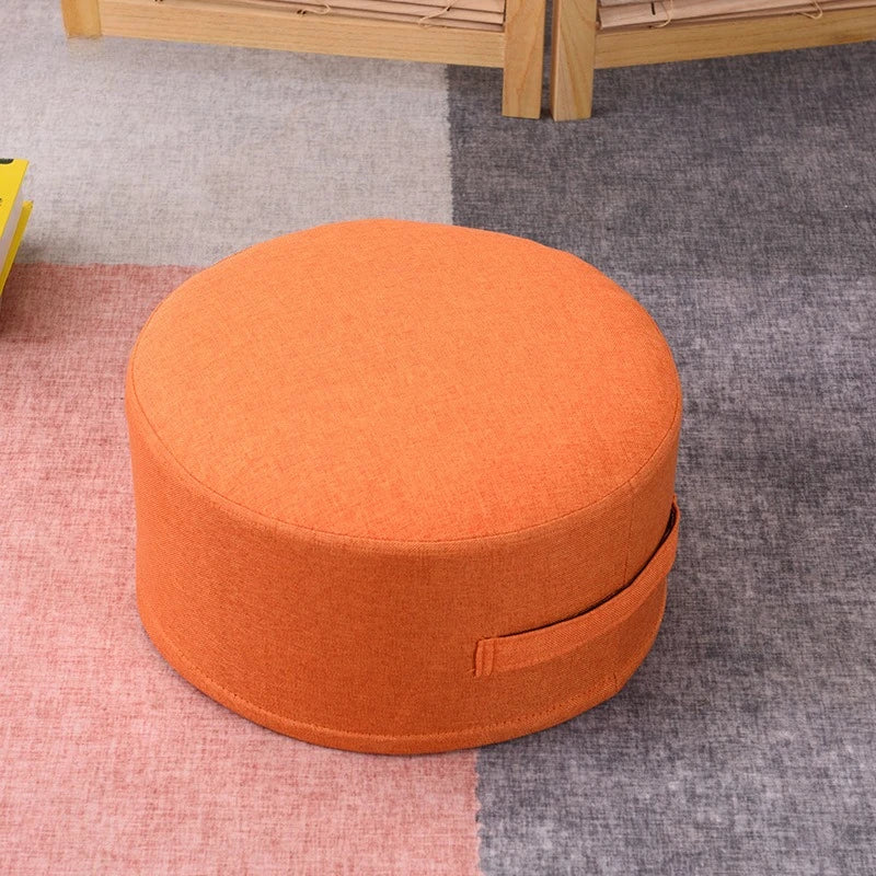 Round Floor Cushions, Tatami Thicken Pouf Ottoman, Detachable & Washable,for Coffee Table Balcony Bay Window,with Side Handle