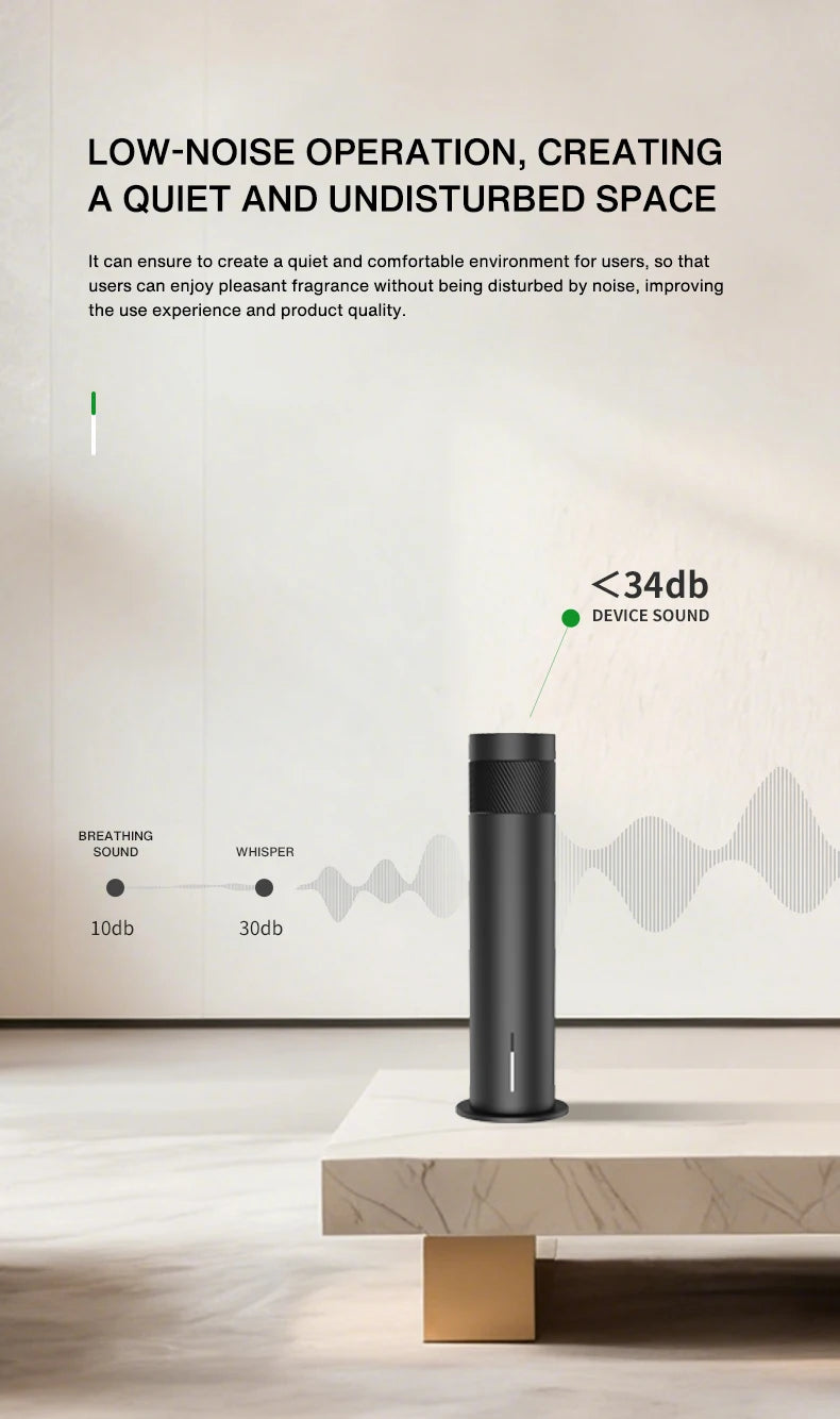 200m³ Smart Electric Essential Oil Diffuser Battery Smell Distributor Fragrance Waterless Bluetooth Scent Device Home Room Hotel