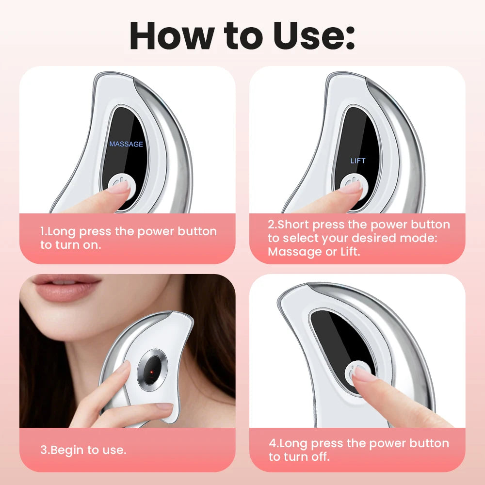 Electric Gua Sha Facial Massager - Portable Home Spa Vibration Lift White Relaxation Treatment Tidesmit