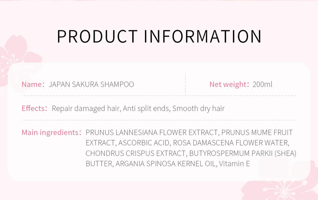 LAIKOU Sakura Shampoo And Hair Conditioner Cherry Blossom Nourishing Repair Dry Hair Smooth Anti Frizz Moisturizing Hair Care