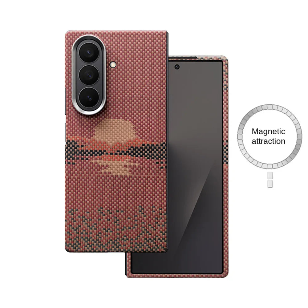 Samsung Galaxy Z Fold 7 Aramid Carbon Fiber Case - Slim Military Grade Protection Sun Galaxy Z Fold7 Tidesmit