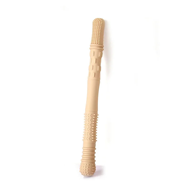 Newborn Hollow Teething Tube Baby Silicone Teether Stick Biting Chewing Straws Nursing Soother Molar Toy Gift for Infants